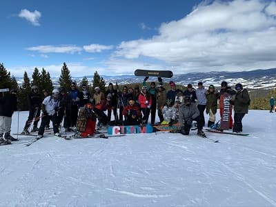Members of our addiction and alcohol support group for young people on a ski trip.